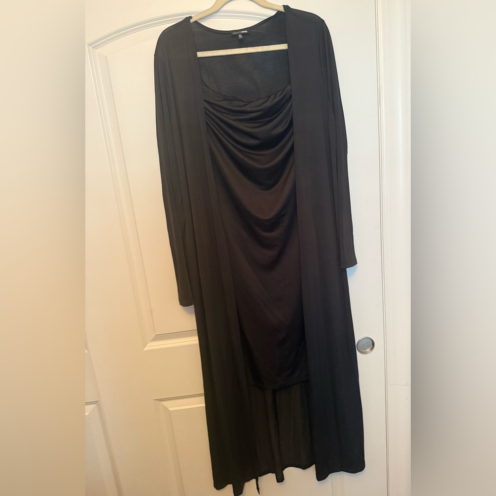 Fashion Nova Strapless Dress with Matching Duster
